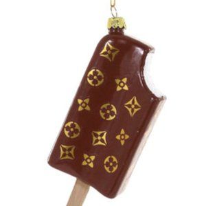 Cody Foster Designer Ice Cream Bar Ornament in Brown & Gold - NWT